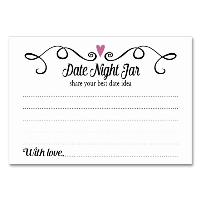 Two Hearts Date Jar Ideas Wedding Cards (Front)