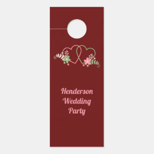 Two Hearts Do Not Disturb Wedding Party Door Hanger