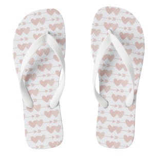 Two Hearts Flip Flops (white)
