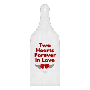 Two Hearts Forever In Love Glass Cutting Board