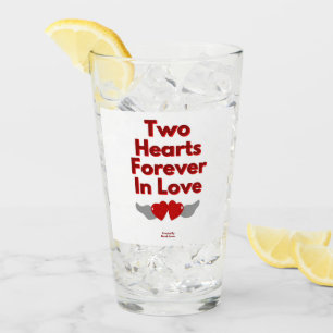 Two Hearts Forever In Love Glass Tumbler