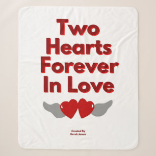 Two Hearts Forever In Love Medium Sherpa Blanket