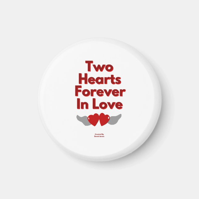 Two Hearts Forever In Love Round Magnet (Front)