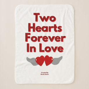 Two Hearts Forever In Love Small Sherpa Blanket