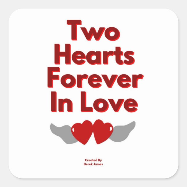 Two Hearts Forever In Love Square Sticker (Front)