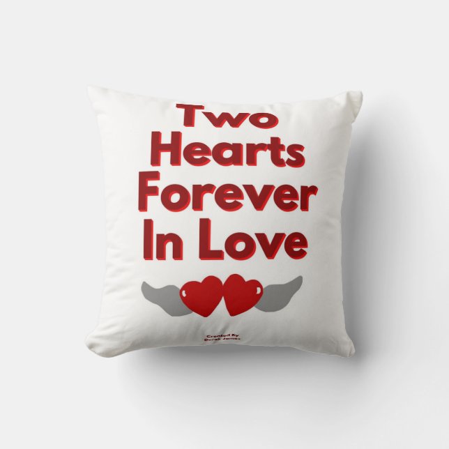 Two Hearts forever In Love Square Throw Pillow (Front)