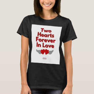 Two Hearts Forever In Love Women's Black T Shirt