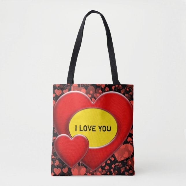Two Hearts Frame + your backgr. & ideas Tote Bag (Front)
