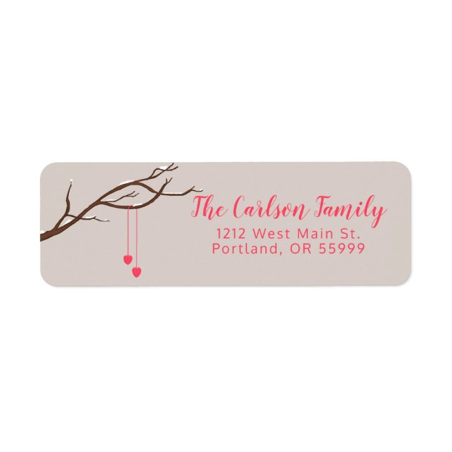 Two Hearts in a Tree Valentine's Love design (Front)
