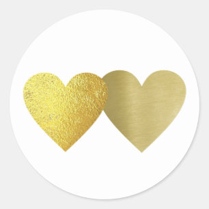 two hearts in love  classic round sticker