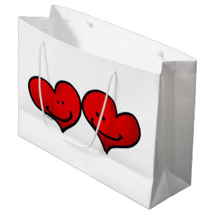two hearts in love large gift bag