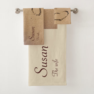 Two Hearts In The Sand Bath Towel Set
