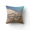 Two Hearts In The Sand Beach Wedding Pillow