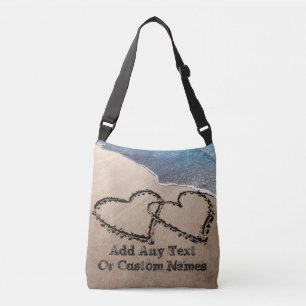 Two Hearts In The Sand Custom All Over Print Bag