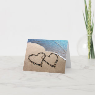 Two Hearts In The Sand Notecards