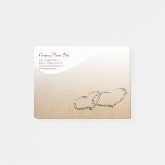 Two Hearts In The Sand Post-it Notes