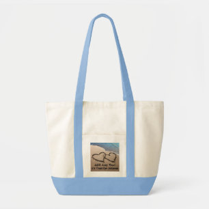 Two Hearts In The Sand Tote Bag