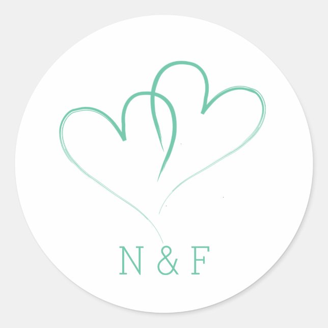 Two Hearts intertwined - Wedding Round Sticker (Front)