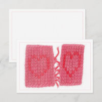 TWO HEARTS KNIT 3.5x5 Flat Card