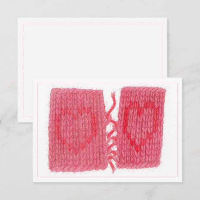 TWO HEARTS KNIT 3.5x5 Flat Card (Front/Back)