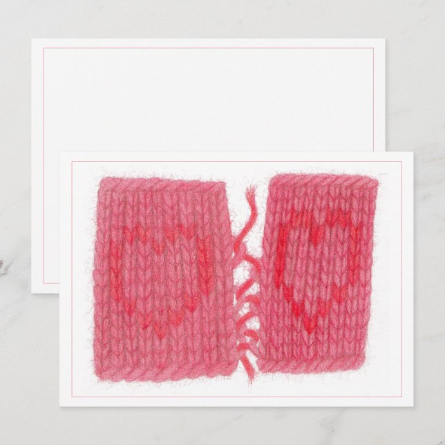 TWO HEARTS KNIT 4.5x6.25 Flat Card (Front/Back)