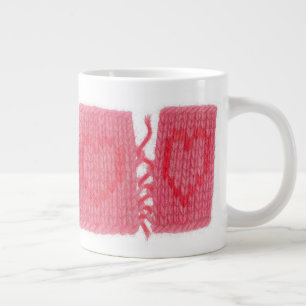 TWO HEARTS KNIT Big White Mug