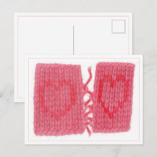 TWO HEARTS KNIT Postcard 