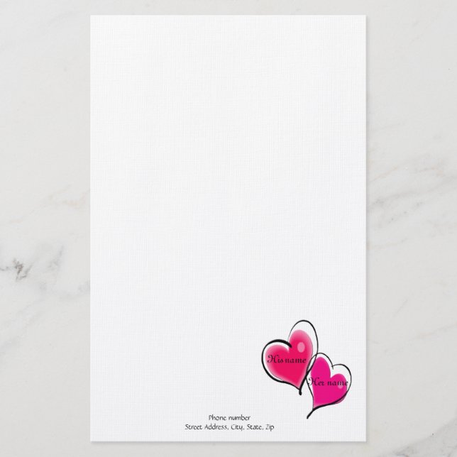 Two Hearts Letterhead Template (Front)