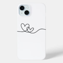 Two Hearts Line Art Phone Case