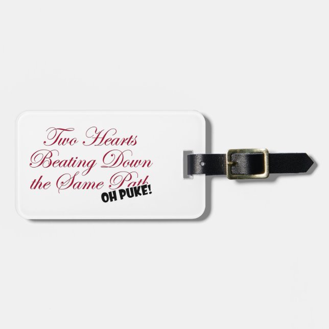 Two Hearts Luggage Tag (Front Horizontal)