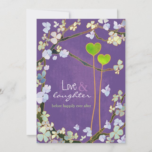 Two Hearts Mardi Gras Wedding Rehearsal Dinner Invitation (Front)