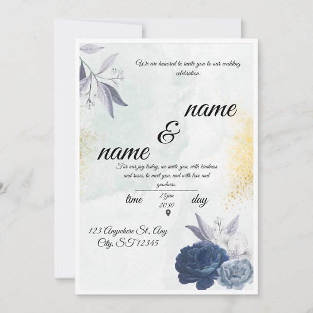Two hearts met beneath the light And turned their  Invitation (Front)