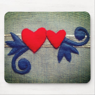 Two hearts mouse pad