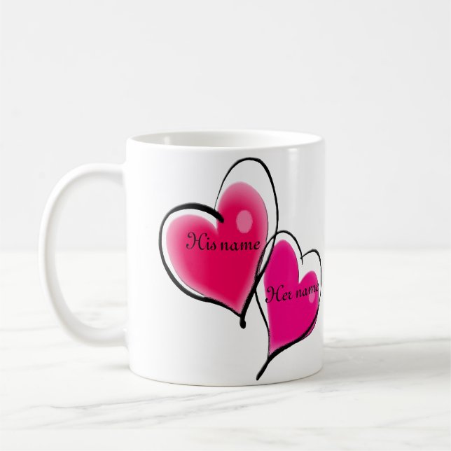 Two Hearts Mug Template (Left)