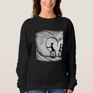 Two Hearts On Bikes - Romance On A Bicycle Premium Sweatshirt