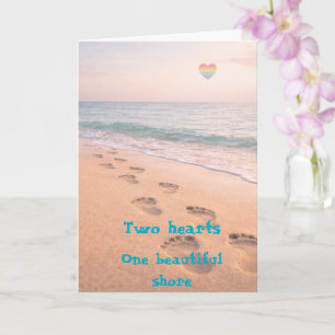 Two hearts one beautiful shore card