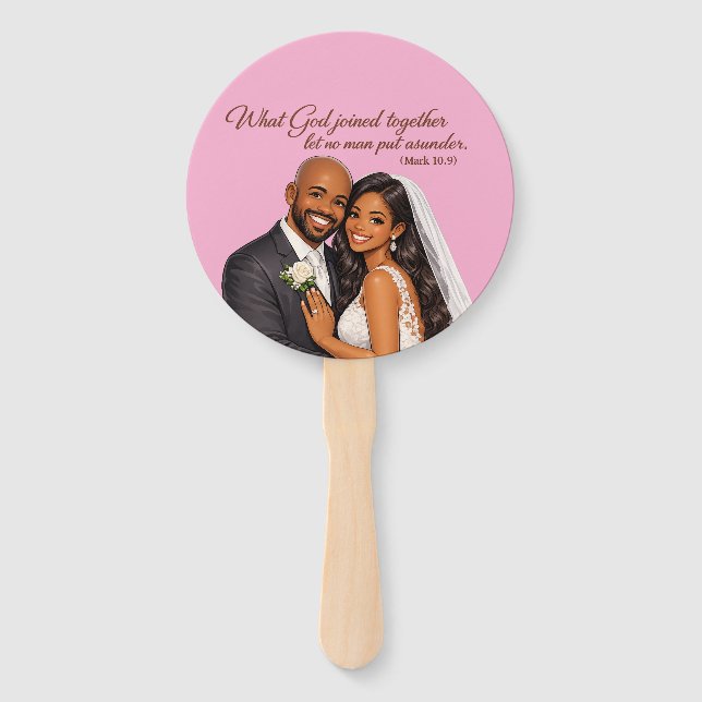 Two Hearts One Flesh Hand Fan (Front)