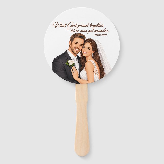 Two Hearts One Flesh Hand Fan (Front)