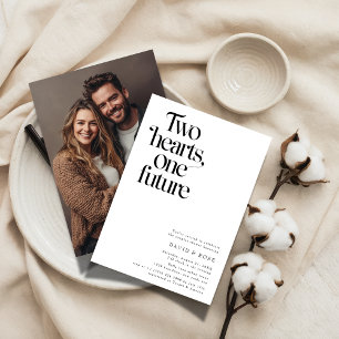 Two Hearts One Future Couples Shower Photo Invitation
