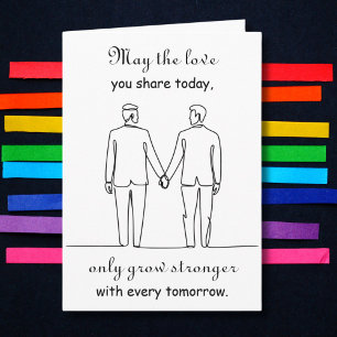 Two Hearts   One Lifetime   LGBTQ Congratulations  Card
