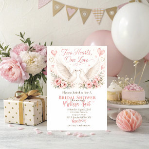 Two Hearts One Love Bridal Shower Invitation