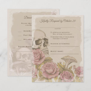 Two Hearts One Love, Pastel Gothic Wedding RSVP
