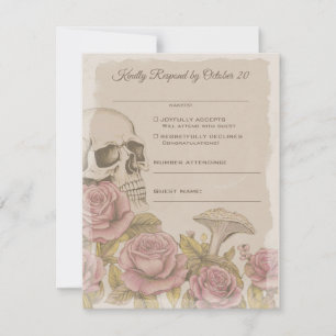 Two Hearts One Love, Pastel Gothic Wedding RSVP