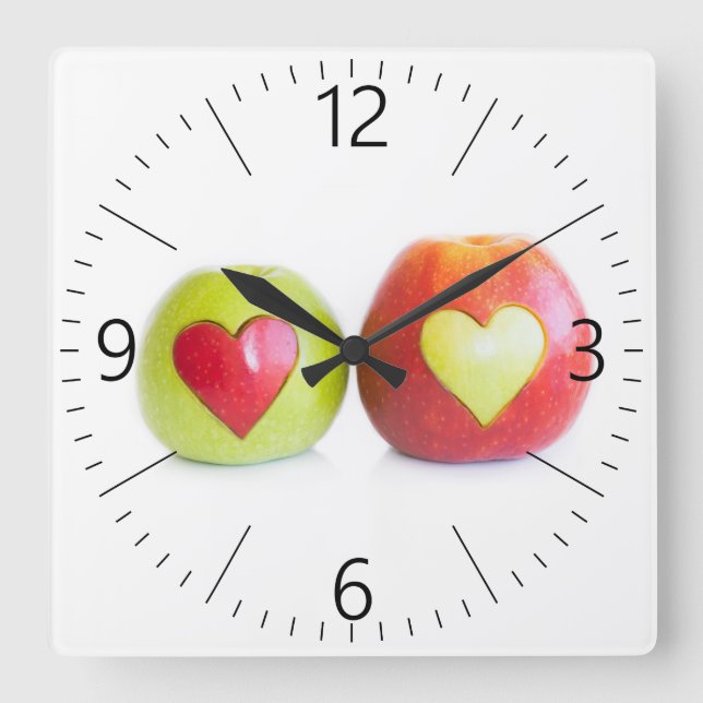 Two hearts One love Square Wall Clock (Front)