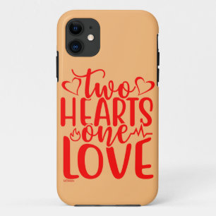 TWO HEARTS, ONE LOVE valentine's day gift Case-Mate iPhone Case