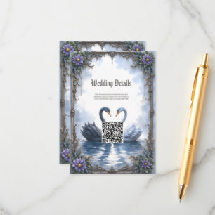 Two Hearts, One Reflection – Romantic Swan Wedding Enclosure Card