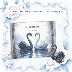 Two Hearts, One Reflection – Romantic Swan Wedding Guest Book