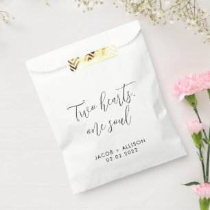 Two hearts, one soul wedding confetti  favour bags