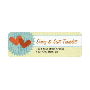 Two Hearts Personalised Return Address Labels