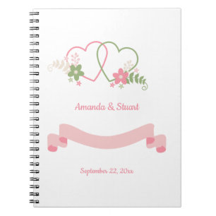 Two Hearts Personalised Wedding Date Notebook